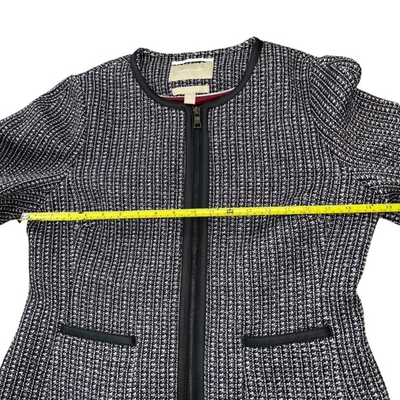 Banana Republic Black Tweed Faux Leather Trim Jacket Women’s 12 Old Money Preppy - Picture 13 of 14